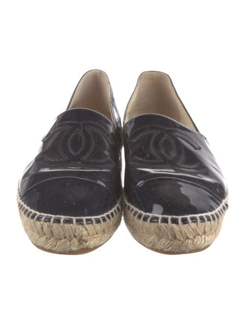 Chanel Interlocking CC Logo Patent Leather Espadrilles