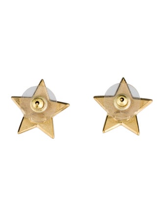 Chanel 2024 Enamel CC Star Stud Earrings