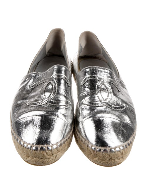 Chanel Interlocking CC Logo Leather Espadrilles