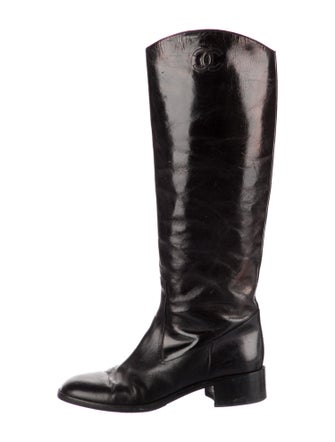 Chanel Interlocking CC Logo Calfskin Riding Boots