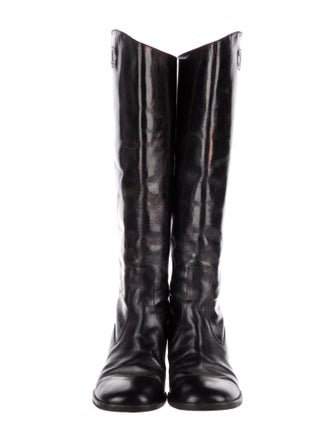 Chanel Interlocking CC Logo Calfskin Riding Boots
