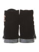 Chanel Interlocking CC Logo Velvet Lace-Up Boots