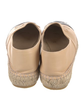 Chanel Interlocking CC Logo Leather Espadrilles