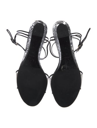 Chanel Interlocking CC Logo PVC T-Strap Sandals