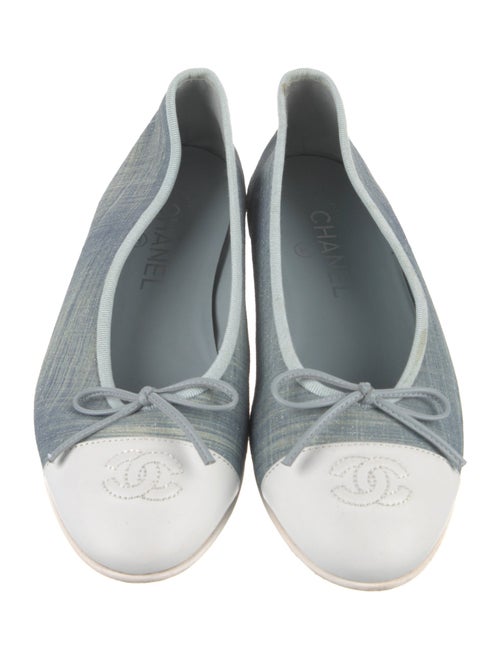 Chanel Interlocking CC Logo Canvas Ballet Flats
