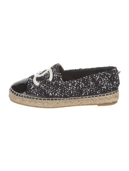 Chanel Interlocking CC Logo Tweed Espadrilles