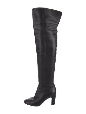 Chanel Interlocking CC Logo Leather Boots