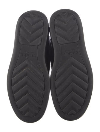 Chanel Interlocking CC Logo Patent Leather Combat Boots