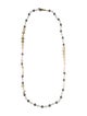 Chanel Faux Pearl & Strass Logo Bead Strand Necklace