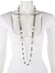 Chanel Faux Pearl & Strass Logo Bead Strand Necklace