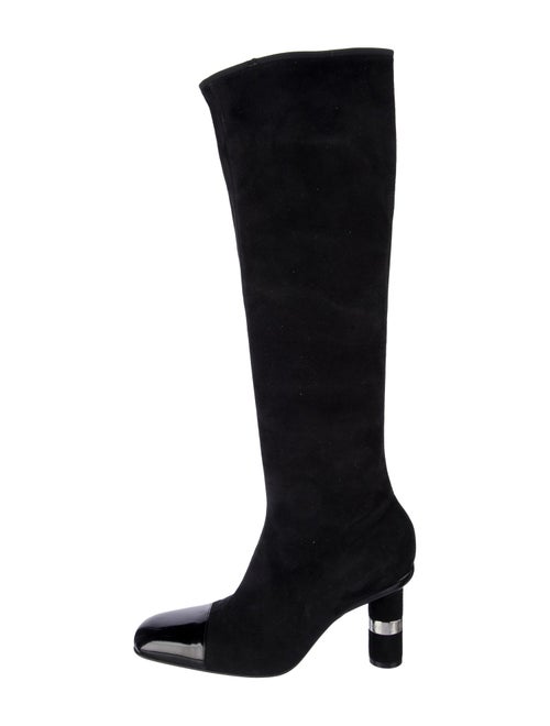 Chanel Interlocking CC Logo Suede Boots