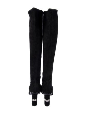 Chanel Interlocking CC Logo Suede Boots