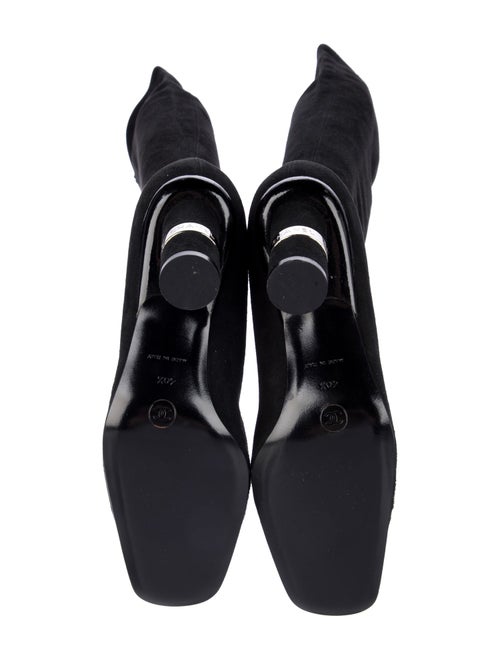 Chanel Interlocking CC Logo Suede Boots