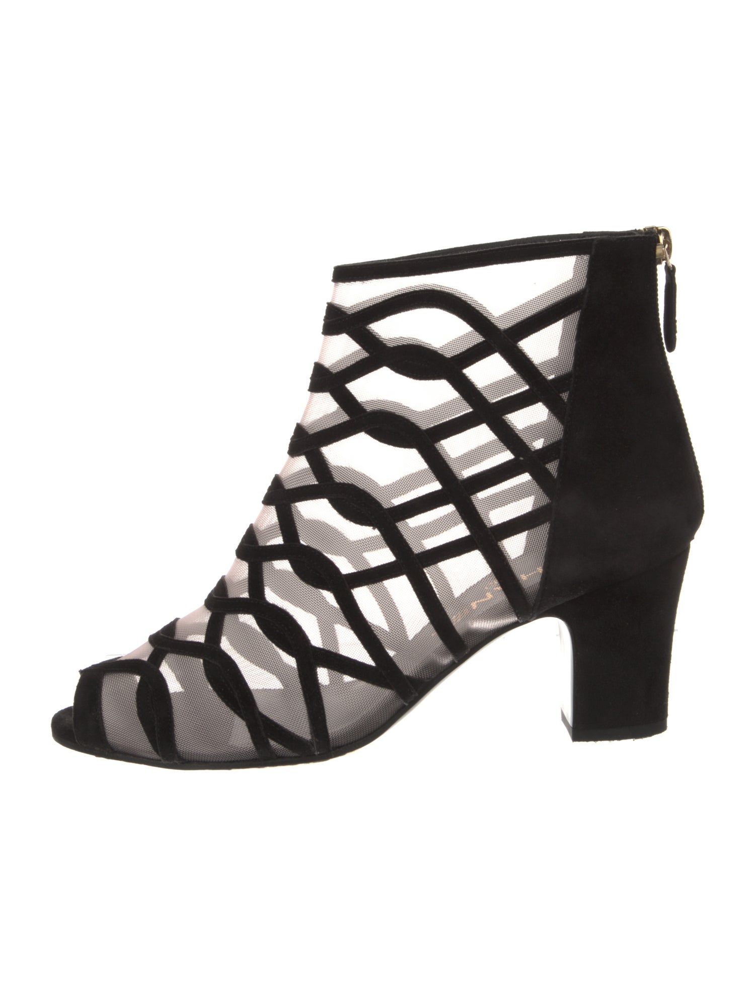 Chanel Interlocking CC Logo Mesh Boots