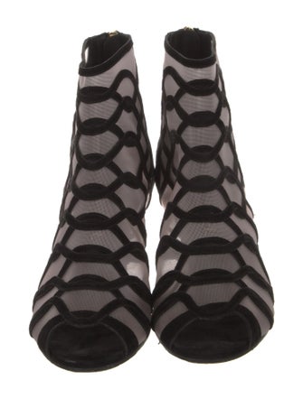 Chanel Interlocking CC Logo Mesh Boots