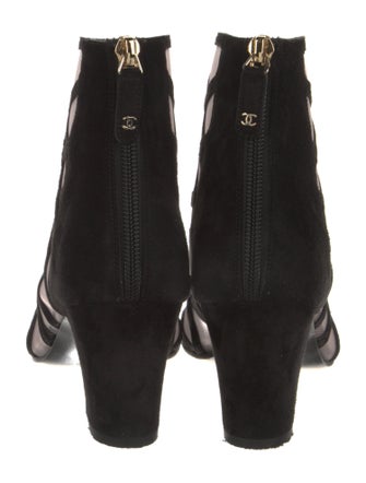 Chanel Interlocking CC Logo Mesh Boots