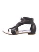 Chanel Interlocking CC Logo Leather T-Strap Sandals
