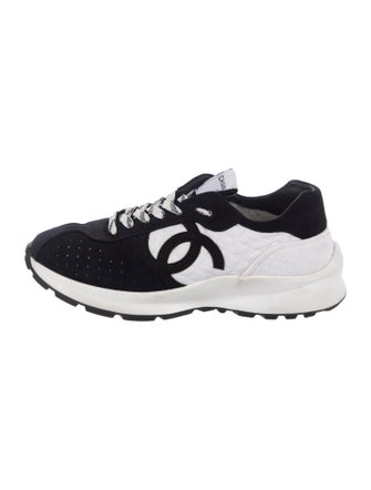 Chanel Interlocking CC Logo Suede Sneakers