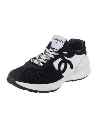 Chanel Interlocking CC Logo Suede Sneakers
