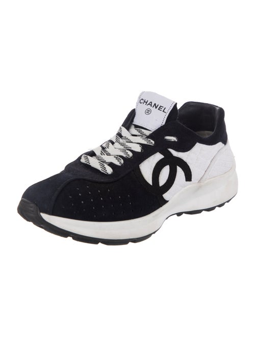 Chanel Interlocking CC Logo Suede Sneakers
