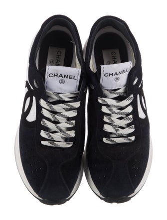 Chanel Interlocking CC Logo Suede Sneakers