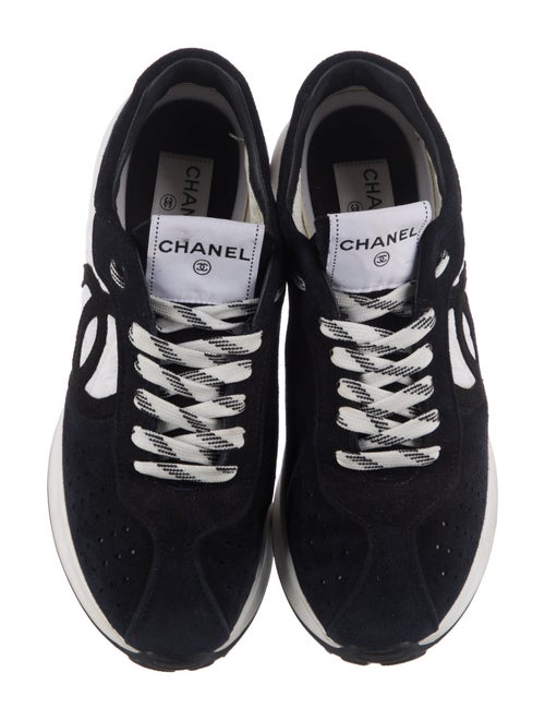 Chanel Interlocking CC Logo Suede Sneakers