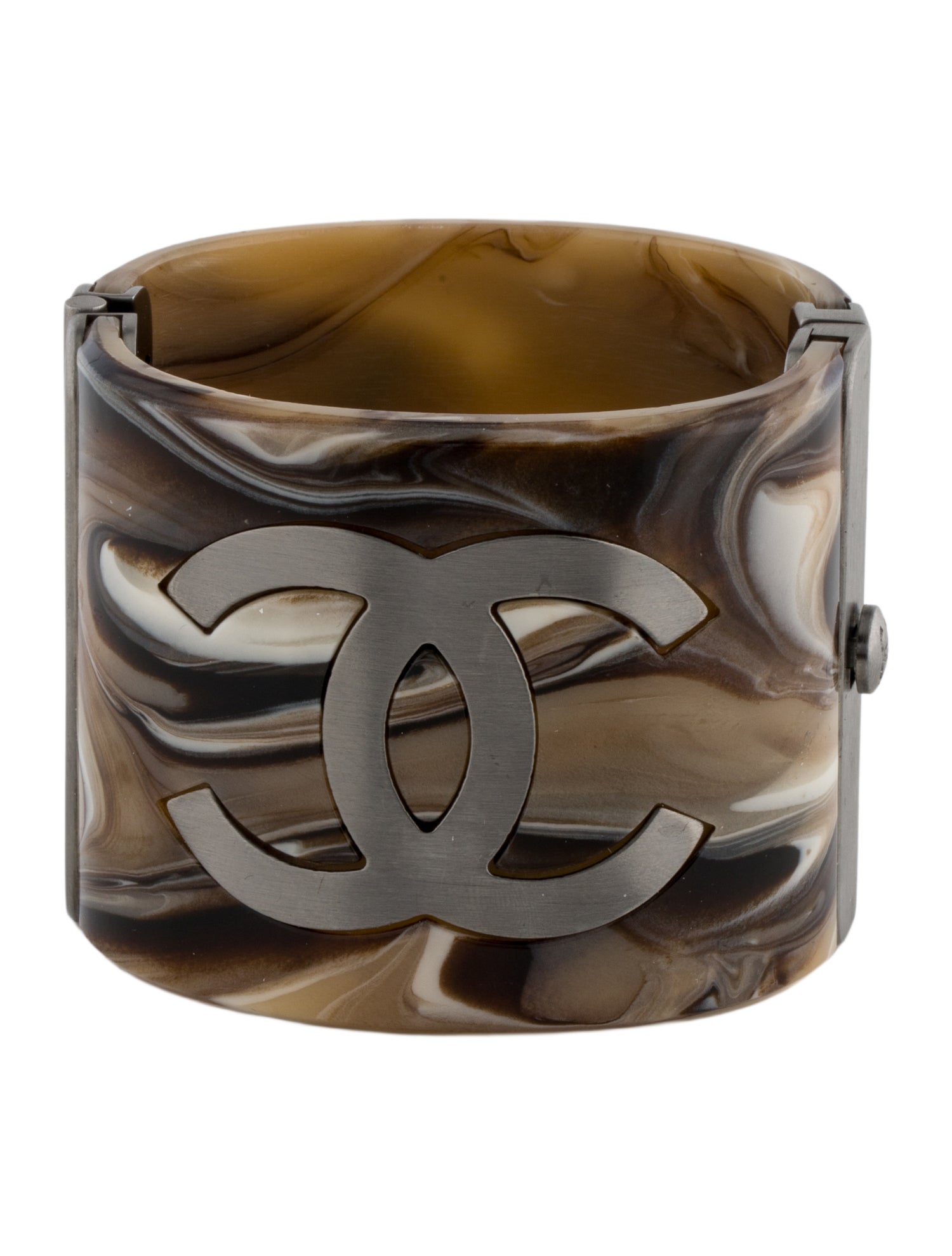 Chanel Marbled Resin CC Bangle Bracelet