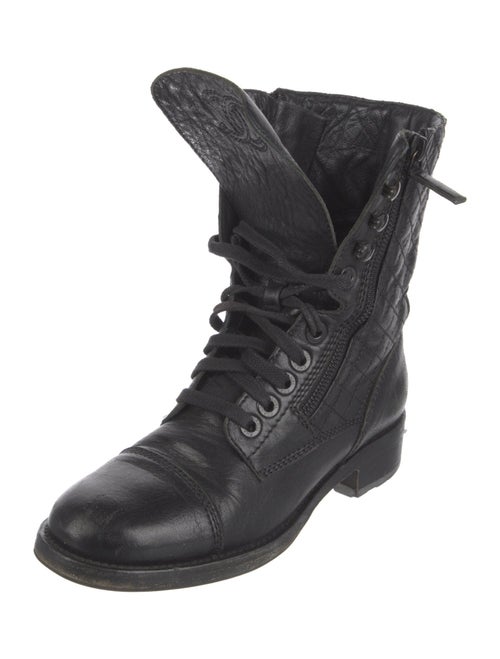 Chanel 2015 Interlocking CC Logo Combat Boots