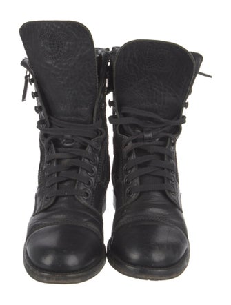 Chanel 2015 Interlocking CC Logo Combat Boots