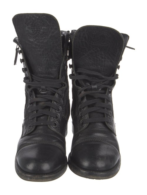 Chanel 2015 Interlocking CC Logo Combat Boots