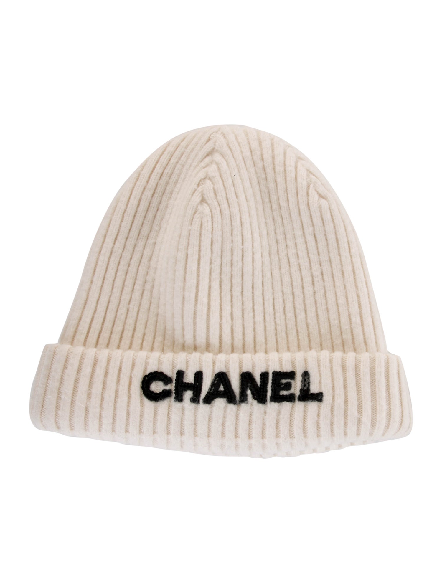 Chanel 2022 Sequin Logo Cashmere Beanie
