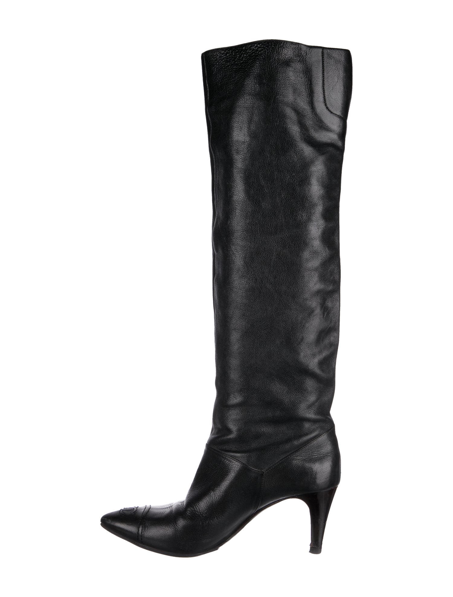 Chanel Interlocking CC Logo Leather Boots