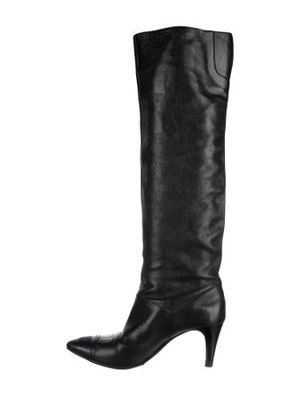 Chanel Interlocking CC Logo Leather Boots