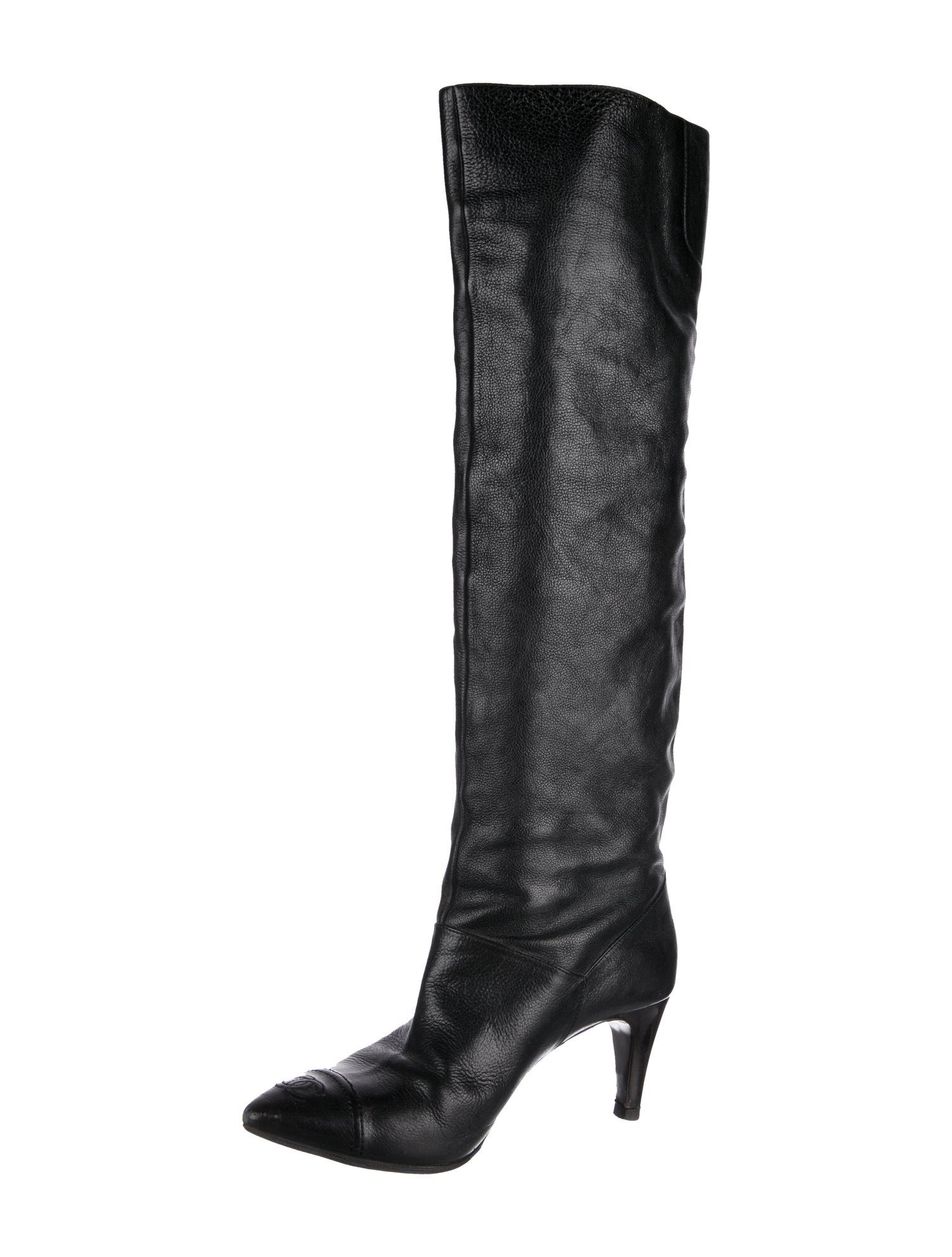 Chanel Interlocking CC Logo Leather Boots