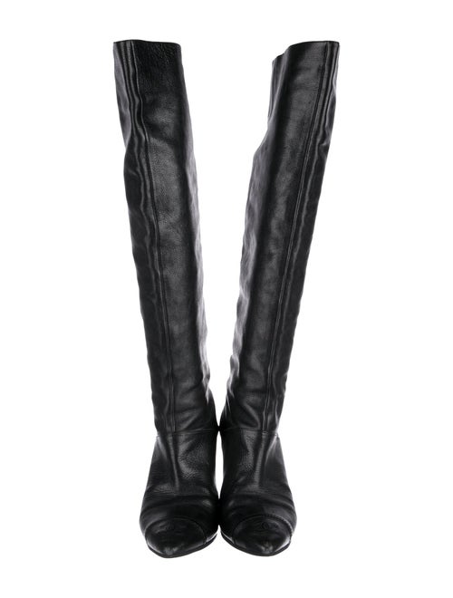 Chanel Interlocking CC Logo Leather Boots