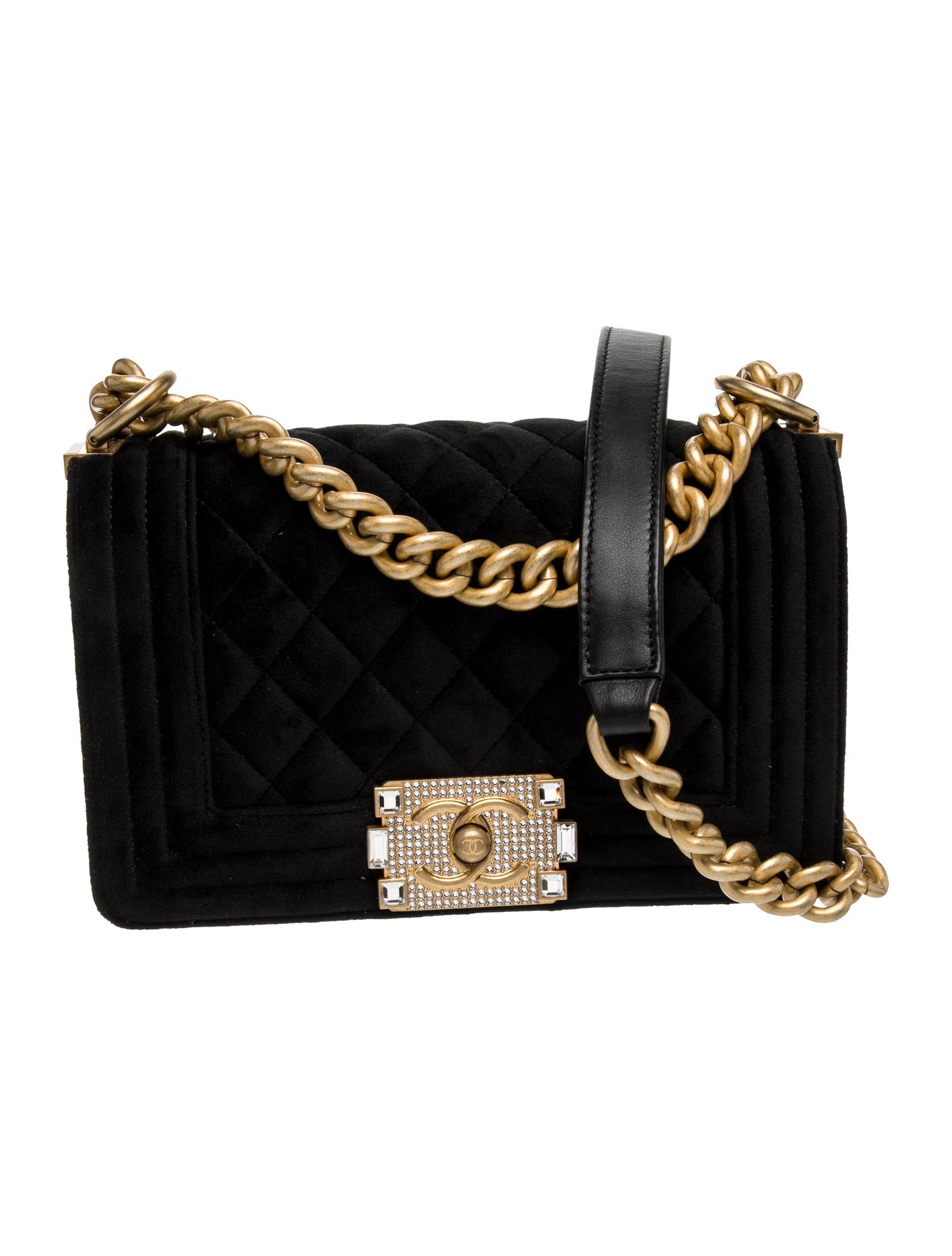 Chanel Small Strass Velvet Boy Bag