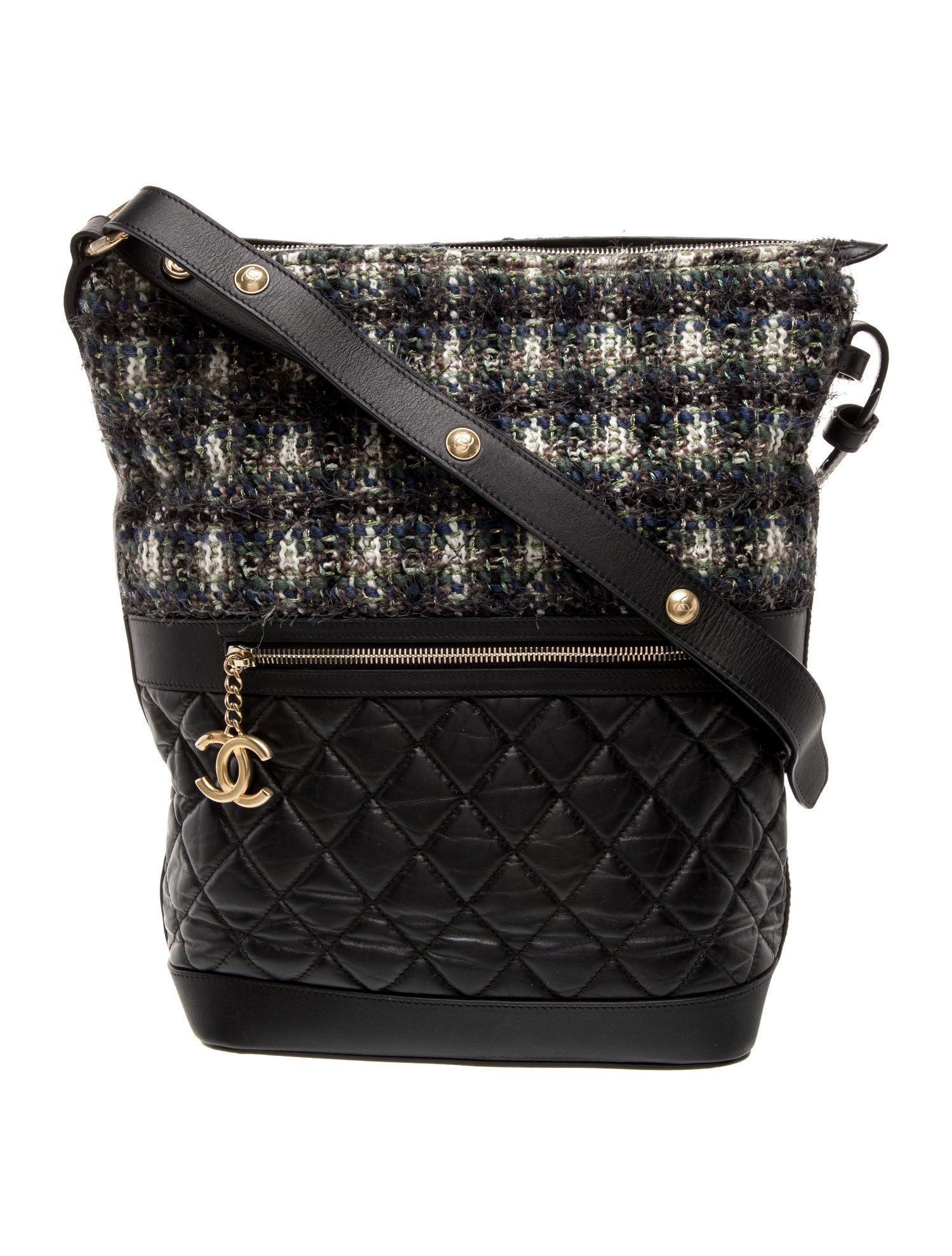 Chanel Quilted Tweed Hobo