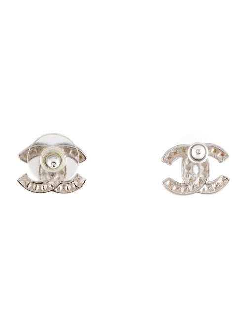 Chanel Strass CC Logo Stud Earrings