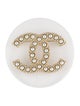 Chanel Faux Pearl & Resin CC Brooch