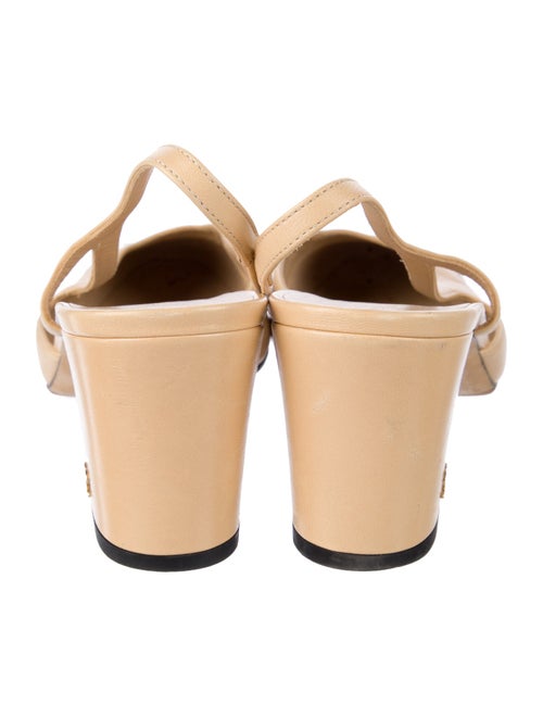 Chanel Interlocking CC Logo Leather Slingback Pumps