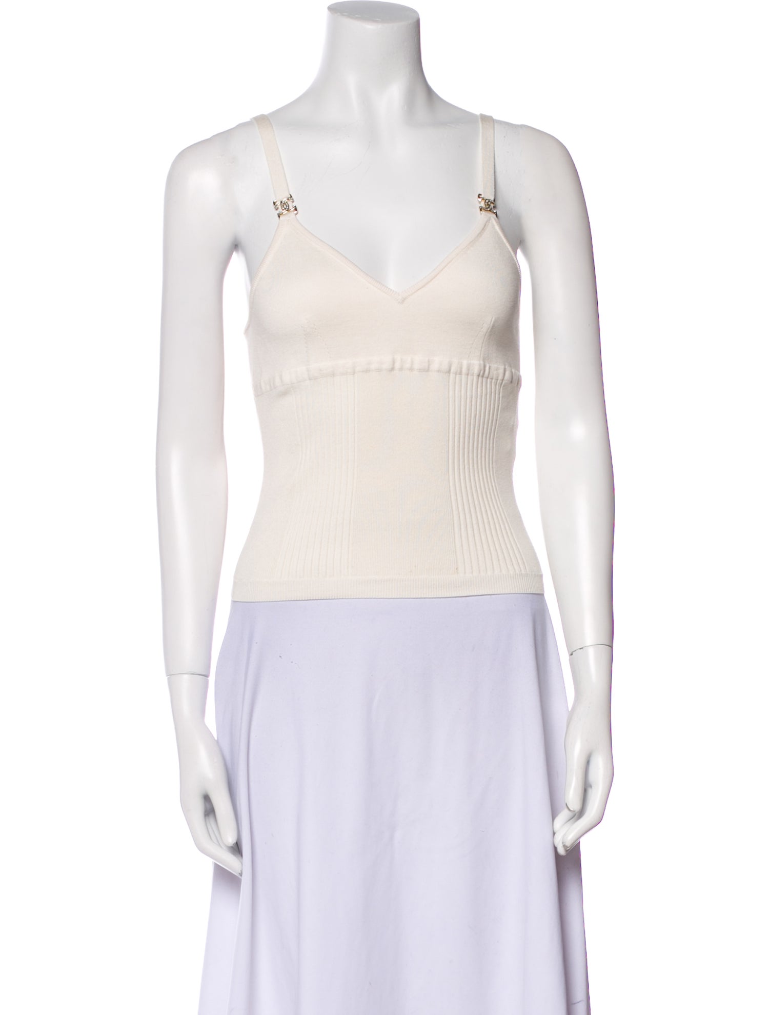 Chanel 2020 V-Neck Crop Top