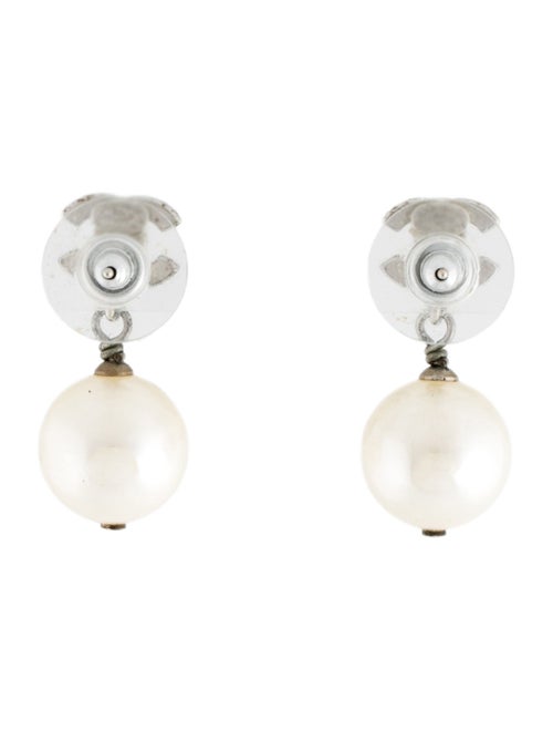 Chanel Strass & Faux Pearl CC Drop Earrings