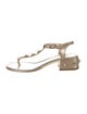 Chanel Interlocking CC Logo Leather T-Strap Sandals