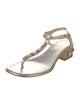 Chanel Interlocking CC Logo Leather T-Strap Sandals