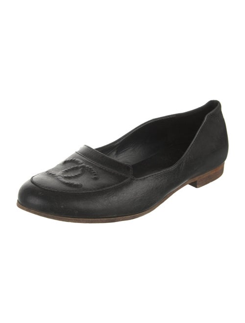 Chanel Interlocking CC Logo Leather Loafers