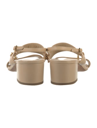 Chanel Interlocking CC Logo Leather Sandals