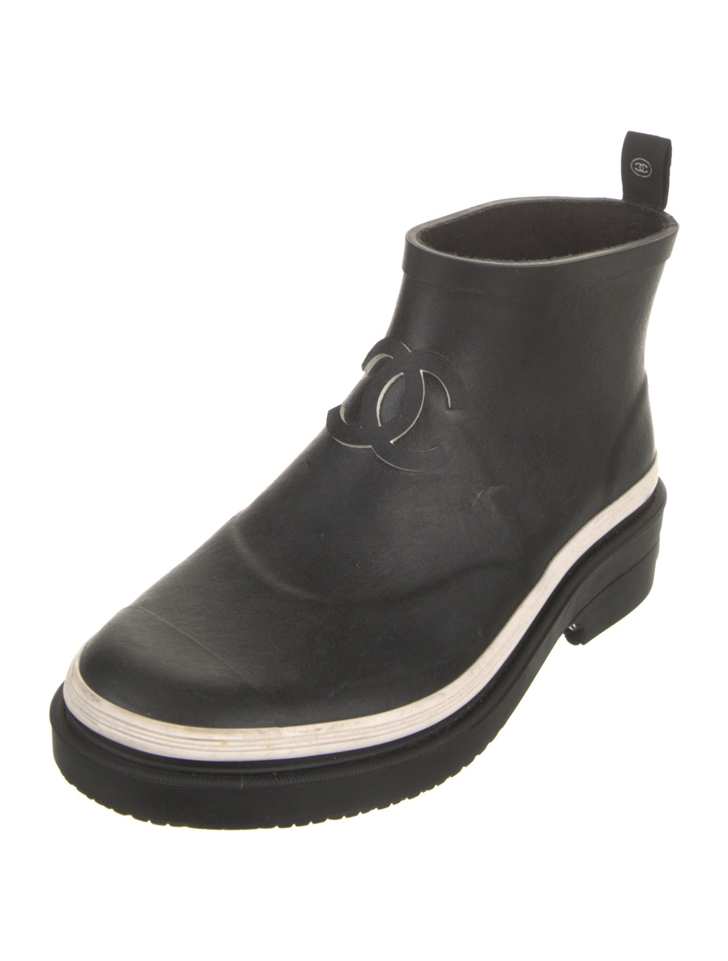 Chanel Interlocking CC Logo Rubber Rain Boots