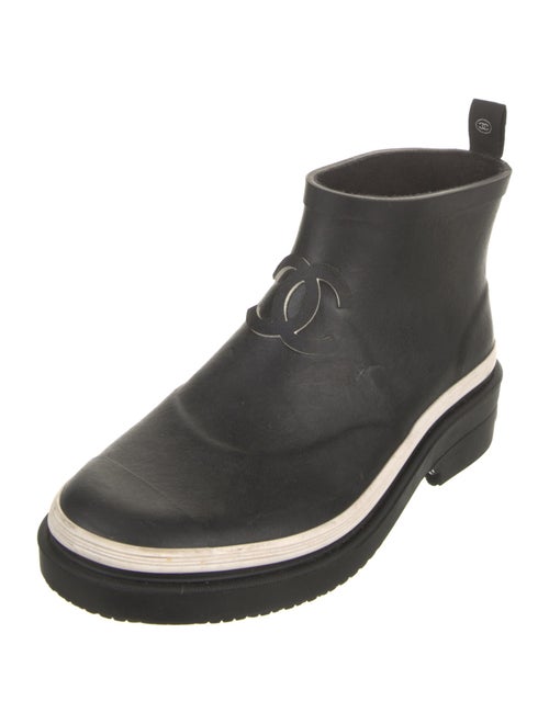 Chanel Interlocking CC Logo Rubber Rain Boots