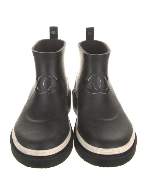 Chanel Interlocking CC Logo Rubber Rain Boots