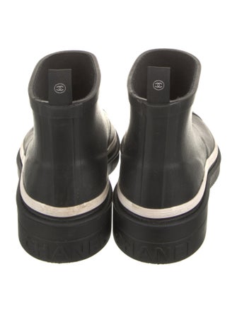 Chanel Interlocking CC Logo Rubber Rain Boots